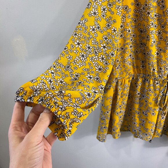 Lane Bryant Floral Print Button-Front Peplum Blouse - Sz 26 - Picture 6 of 10